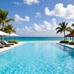 Caribbean Holidays, Cayman Adults Only, Elegant adults-only resort pool overlooking the Caribbean Sea in the Cayman Islands