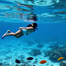 Caribbean Holidays, Cayman Beach Holidays, A family snorkelling in calm, transparent Caribbean water near Grand Cayman, with colourful fish and coral visible below the surface