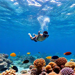 Caribbean Holidays, Cayman Beach Holidays, Visitors snorkelling above colourful coral and tropical fish in the clear shallow waters of the Cayman Islands, with sunlight filtering through the sea