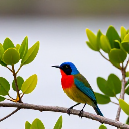 Caribbean Holidays, Cayman Birdwatching, A colourful Caribbean bird perched among mangrove branches in a peaceful Cayman Islands wetland