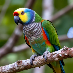 Caribbean Holidays, Cayman Birdwatching, Close-up wildlife scene of a Grand Cayman parrot perched on a branch in tropical woodland