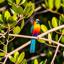 Caribbean Holidays, Cayman Birdwatching, Colourful Cayman Islands birds perched among mangroves and tropical foliage in warm July sunshine