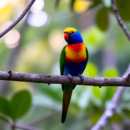 Caribbean Holidays, Cayman Birdwatching, Colourful Cayman parrot resting on a branch in a tropical Caribbean forest, with soft morning light and natural foliage