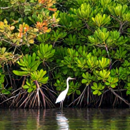 Caribbean Holidays, Cayman Birdwatching, Quiet wetland and freshwater habitat at the Central Mangrove Wetland on Grand Cayman, with herons, egrets and mangrove trees