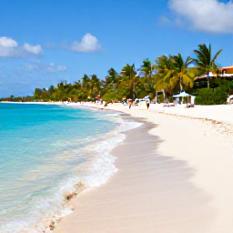 Caribbean Holidays, Cayman Business Class, Sunny Seven Mile Beach in Grand Cayman in January, with turquoise water, white sand, palm trees and relaxed visitors