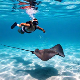 Caribbean Holidays, Cayman Cruises February, Tourists snorkelling with friendly stingrays at Stingray City near Grand Cayman
