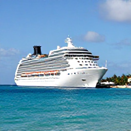 Caribbean Holidays, Cayman Cruises January, A modern cruise ship anchored in the clear turquoise waters of George Town, Grand Cayman, with a sunny Caribbean sky and palm-fringed shoreline