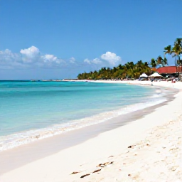 Caribbean Holidays, Cayman Cruises June, Visitors enjoying Seven Mile Beach in Grand Cayman during June, with calm turquoise sea, soft white sand and swaying palm trees
