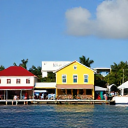Caribbean Holidays, Cayman Cruises October, George Town waterfront in the Cayman Islands with colourful buildings, local shops, outdoor caf&eacute;s and cruise passengers exploring in October