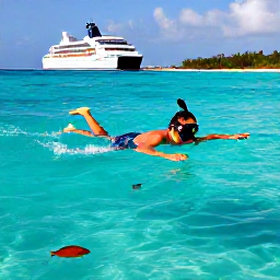 Caribbean Holidays, Cayman Cruises, Travellers snorkelling over clear turquoise water with colourful fish near Grand Cayman
