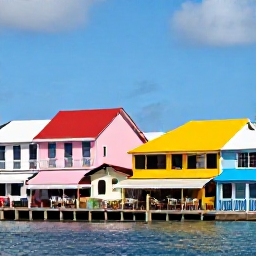Caribbean Holidays, Cayman Cruises, Visitors exploring colourful George Town waterfront shops and caf&eacute;s in the Cayman Islands