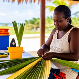 Caribbean Holidays, Cayman Culture Holidays, Traditional Caymanian craft demonstration with a local artisan weaving palm leaves in a bright island workshop