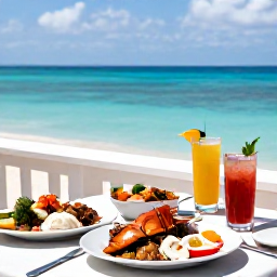 Caribbean Holidays, Cayman December Beaches, Relaxed beach lunch at a waterfront restaurant in Grand Cayman, fresh seafood, tropical drinks and views across turquoise sea
