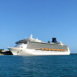 Caribbean Holidays, Cayman December Cruises, A modern cruise ship approaching George Town, Grand Cayman, in bright December sunshine, with calm turquoise water and palm-fringed coastline