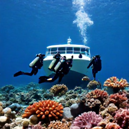 Caribbean Holidays, Cayman Diving August, Experienced dive boat with small groups of divers approaching a calm Cayman Islands reef site