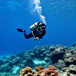 Caribbean Holidays, Cayman Diving December, Scuba divers descending over a clear Caribbean reef near Grand Cayman in bright December sunshine