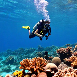 Caribbean Holidays, Cayman Diving February, A scuba diver descending through clear turquoise water above a colourful Cayman Islands coral reef in bright February sunshine