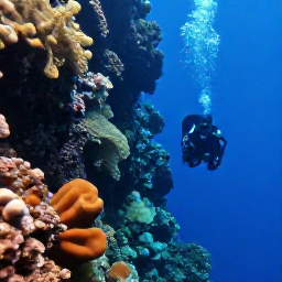 Caribbean Holidays, Cayman Diving February, Divers exploring a dramatic coral wall with sponges, sea fans and tropical fish near Grand Cayman