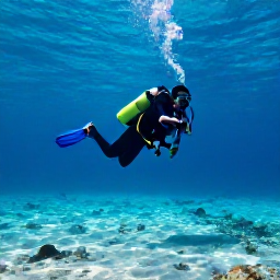 Caribbean Holidays, Cayman Diving March, A scuba diver exploring a clear Caribbean reef near Grand Cayman in bright March sunshine