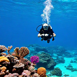 Caribbean Holidays, Cayman Diving September, Scuba divers exploring a colourful coral reef in clear turquoise water around Grand Cayman