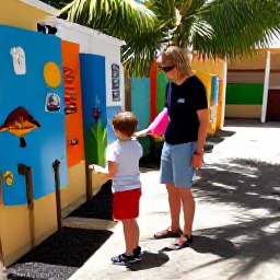 Caribbean Holidays, Cayman Family Holidays, Family exploring the colourful exhibits and shaded paths at the Cayman Turtle Centre in Grand Cayman