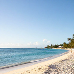 Caribbean Holidays, Cayman February Tours, A bright Caribbean morning at Seven Mile Beach in Grand Cayman, with calm turquoise water, white sand and a few visitors enjoying the shore