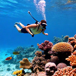 Caribbean Holidays, Cayman February, Visitors snorkelling above colourful coral and tropical fish in clear Cayman Islands water near a sandy reef