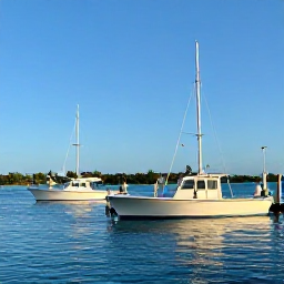 Caribbean Holidays, Cayman Fishing February, A bright February morning at a Cayman Islands marina, fishing boats ready for departure, calm turquoise water and a clear blue sky