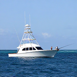 Caribbean Holidays, Cayman Fishing February, A sport-fishing boat with anglers casting lines in deep blue Caribbean water near Grand Cayman