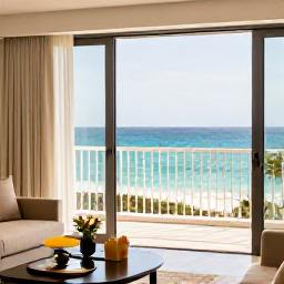 Caribbean Holidays, Cayman Honeymoons, Elegant honeymoon suite with balcony overlooking the turquoise Caribbean Sea in Grand Cayman, fresh flowers and soft morning light