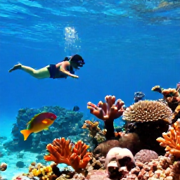 Caribbean Holidays, Cayman Instagram Hotspots, Colourful tropical fish and coral beneath the clear water at Smith Barcadere in Grand Cayman, with snorkellers exploring close to shore