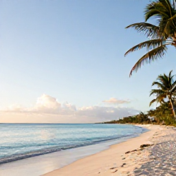 Caribbean Holidays, Cayman Instagram Spots, A bright December sunrise over Seven Mile Beach in Grand Cayman, with calm turquoise water, pale sand and a few palm trees