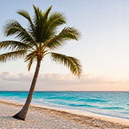 Caribbean Holidays, Cayman Instagram Spots, Golden-hour beach scene at Seven Mile Beach in Grand Cayman, turquoise sea, soft April sunlight and a lone palm