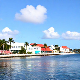 Caribbean Holidays, Cayman Instagram Spots, Grand Cayman waterfront at George Town with colourful buildings, palm trees, bright Caribbean light and a peaceful harbour