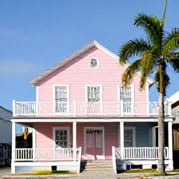 Caribbean Holidays, Cayman Instagram Spots, Pastel-coloured houses and historic wooden buildings in George Town, Cayman Islands, with palm trees and a clear January sky