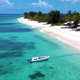 Caribbean Holidays, Cayman Island Hopping, Aerial view of Grand Cayman&rsquo;s turquoise sea, white sand beach and a small boat near the shore