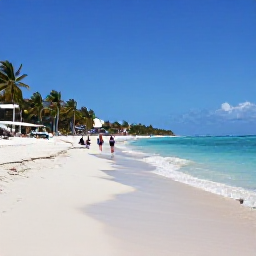 Caribbean Holidays, Cayman Islands April, Sunny Seven Mile Beach in Grand Cayman with calm turquoise water, palm trees and travellers enjoying an April Caribbean holiday