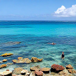 Caribbean Holidays, Cayman Islands Business Class, Snorkellers exploring a colourful coral reef beside a calm Cayman Islands coastline