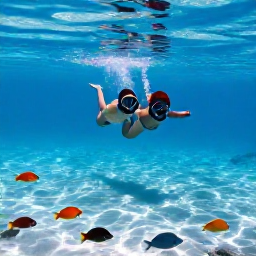 Caribbean Holidays, Cayman Islands Business Class, Visitors snorkelling with colourful fish in clear shallow water near Grand Cayman reef