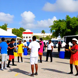 Caribbean Holidays, Cayman Islands February, Colourful Caribbean street festival in George Town, Cayman Islands, with local musicians, dancers and visitors enjoying a sunny February afternoon