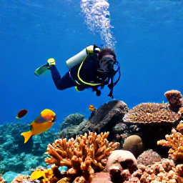 Caribbean Holidays, Cayman Islands Holidays, Colourful coral reef and tropical fish seen by a scuba diver in clear Caribbean water around the Cayman Islands