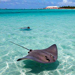 Caribbean Holidays, Cayman Islands Holidays, Visitors swimming with gentle stingrays in shallow clear water at Stingray City, Grand Cayman