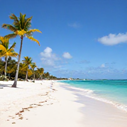 Caribbean Holidays, Cayman Islands March, Bright white-sand beach, calm turquoise sea and palm trees on Grand Cayman in warm March sunshine