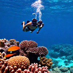 Caribbean Holidays, Cayman Islands March, Travellers snorkelling above colourful coral and tropical fish in crystal-clear Caribbean water near Grand Cayman