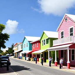 Caribbean Holidays, Cayman Islands March, Visitors exploring George Town in Grand Cayman, with colourful buildings, local shops and bright Caribbean sunshine