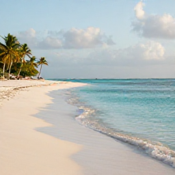 Caribbean Holidays, Cayman Islands Nature, A calm April morning on Seven Mile Beach in Grand Cayman, with clear turquoise water, pale sand and palm trees