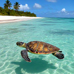 Caribbean Holidays, Cayman Islands Nature, A sea turtle swimming through clear water near a protected Cayman Islands coastline