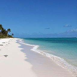 Caribbean Holidays, Cayman Islands November, Seven Mile Beach in Grand Cayman on a sunny November day, with calm turquoise water, soft white sand and a few palm trees