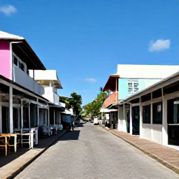 Caribbean Holidays, Cayman Islands October, Colourful George Town street with local shops, caf&eacute;s and Caymanian details under sunny Caribbean skies