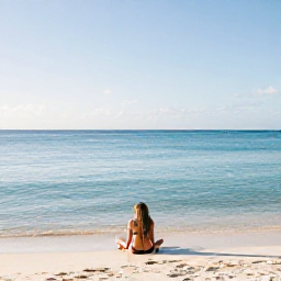Caribbean Holidays, Cayman Islands Solo Holidays, Solo traveller relaxing on Seven Mile Beach in the Cayman Islands on a sunny February morning, calm turquoise sea and soft white sand